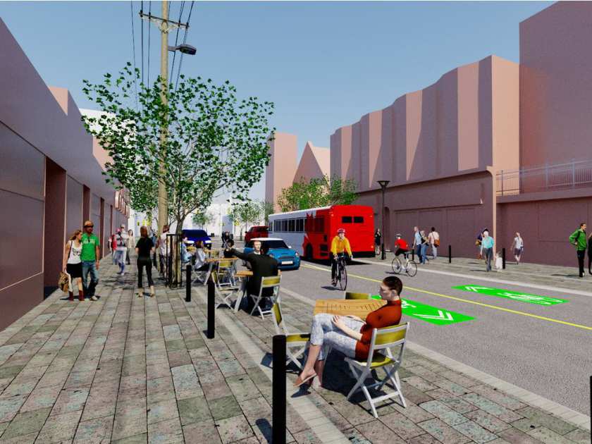 Rendering of the proposed redesign of Elgin Street